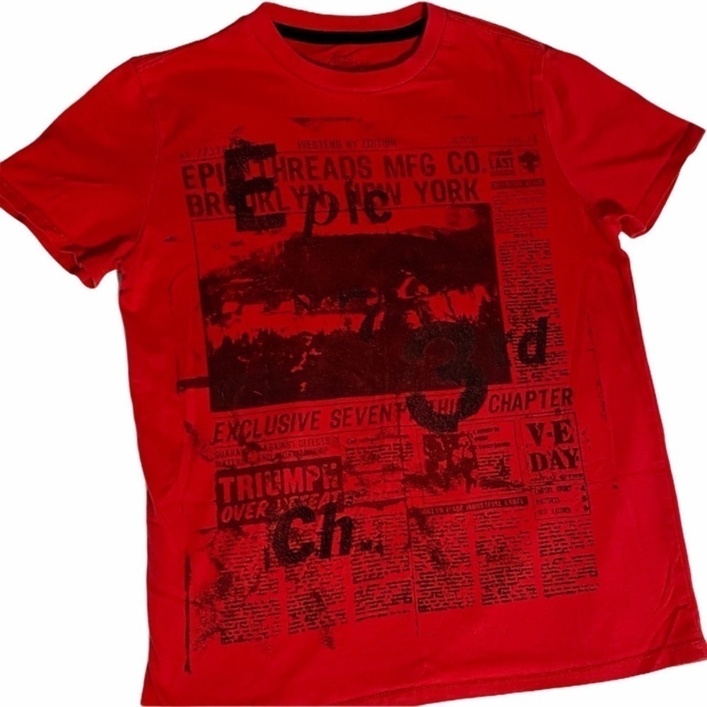 Epic Threads Boys Short Sleeve T-Shirt Red Large